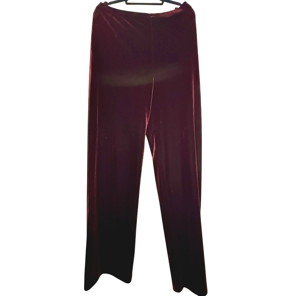 Vintage 90s Patra Burgundy Stretch Velvet Pants Women's 12 Holiday Evening